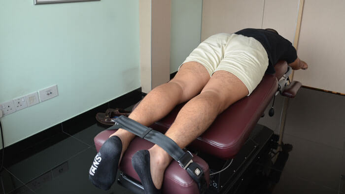 Patient receiving chiropractic treatment for scoliosis